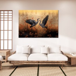 Obraz na płótnie, Żuraw Natura Ptaki - 100x70