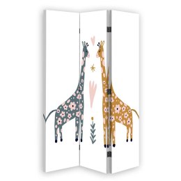 Parawan dwustronny korkowy, Kolorowe żyrafy - 110x170