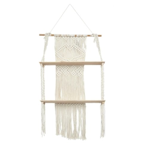 Półka Boho duża macrama beżowa