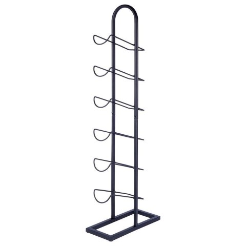 Stojak na wino metalowy czarny 6 butelek 27x13x84,5 cm