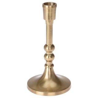Świecznik aluminiowy stojak podstawka na długą świecę świeczkę złoty 17 cm