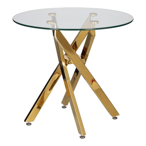Stolik kawowy Amber 60cm transparentny/ złoty