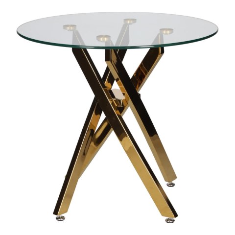 Stolik kawowy Amber 60cm transparentny/ złoty