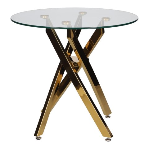 Stolik kawowy Amber 60cm transparentny/ złoty