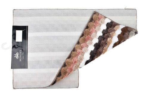 ZAC Komplet 2 dywaników 50x90cm/50x40cmpaski brąz