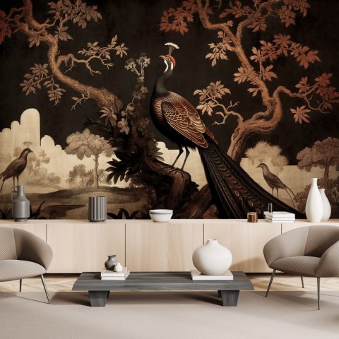 Fototapeta, Orientalny paw na drzewie - 150x105