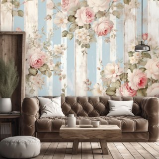 Fototapeta, Kwiaty Shabby Chic - 300x210