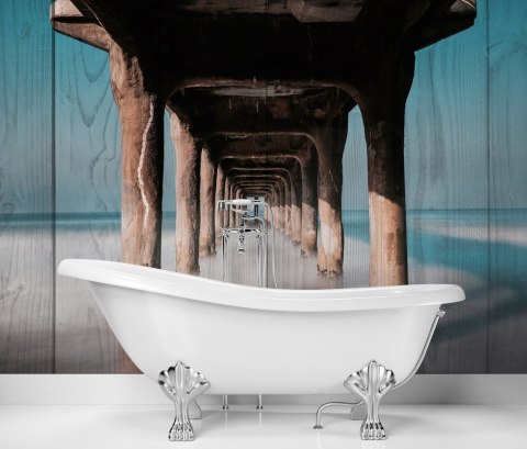 Fototapeta, Tunel drewniany pod molo - 150x105