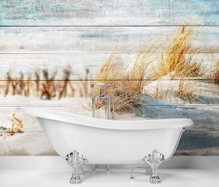 Fototapeta, Wydmy plaża na drewnie - 254x184