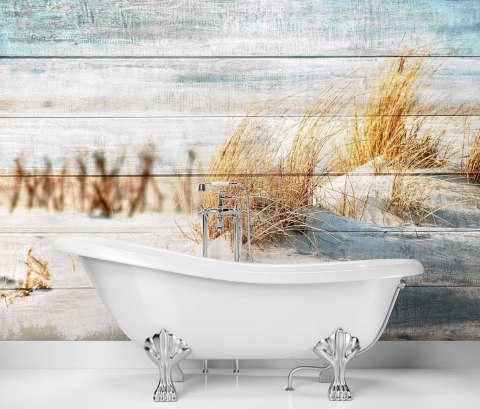 Fototapeta, Wydmy plaża na drewnie - 300x210