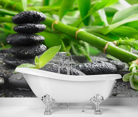 Fototapeta, Bambus kamienie zen - 200x140