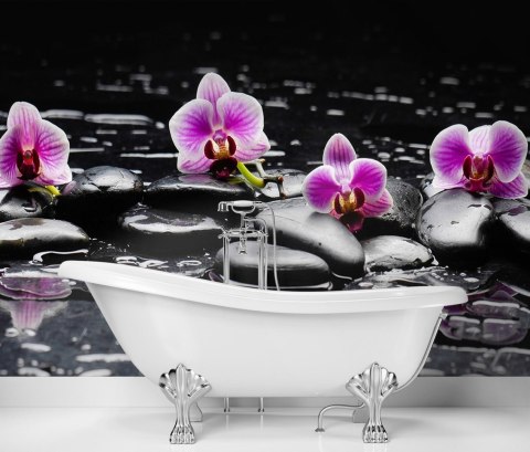 Fototapeta, Kamienie zen orchidea - 100x70