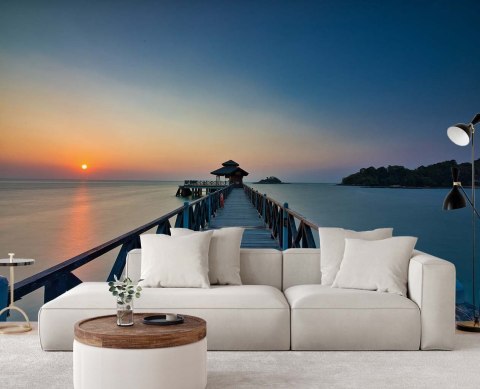 Fototapeta, Zachód słońca pomost - 150x105