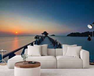 Fototapeta, Zachód słońca pomost - 254x184