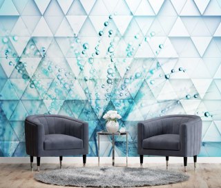 Fototapeta, Turkusowy dmuchawiec w kroplach rosy - 100x70