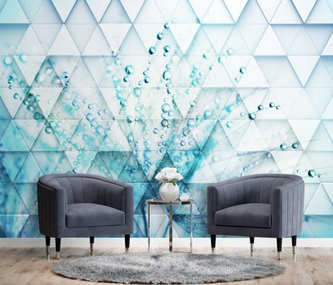 Fototapeta, Turkusowy dmuchawiec w kroplach rosy - 150x105