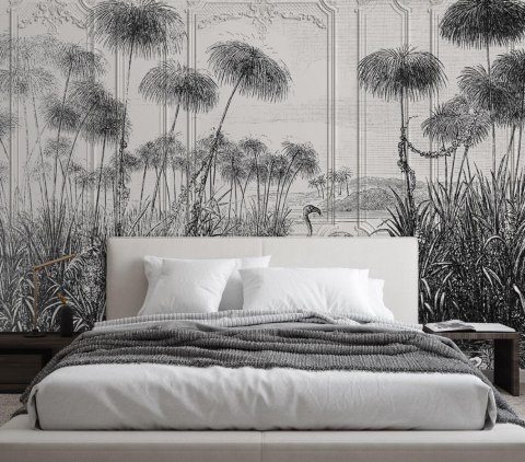 Fototapeta, Ptaki żurawie trawy staw szary - 100x70