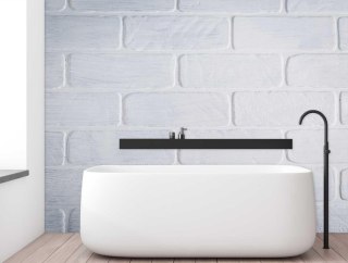 Fototapeta, Mur z białych cegieł - 150x105