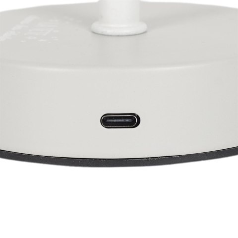 Lampa stołowa ładowana z ażurowymi gwiazdkami biała