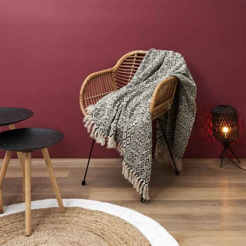 Narzuta na łóżko Etniczna 120x150cm czarno-biała