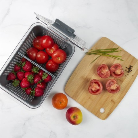 Pojemnik potrójny do przechowywania w lodówce bordowy