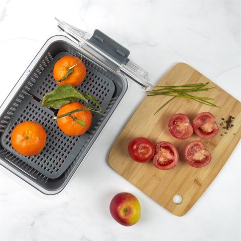 Pojemnik potrójny do przechowywania w lodówce bordowy