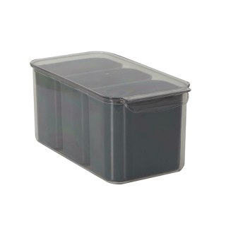 Pojemnik potrójny do przechowywania w lodówce szary