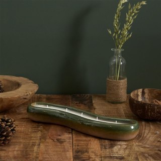 Świeca ceramiczna podłużna zielona