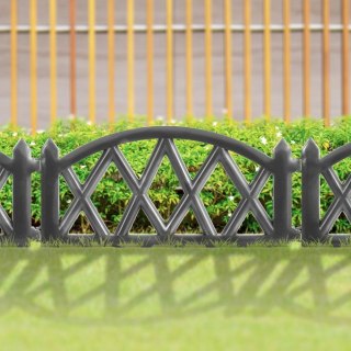 Palisada płotek ogrodowy grafitowy border zestaw 6 szt. 50x30 cm