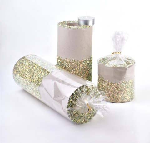 ŚWIECA LAMPION WALEC 120X360 DIAMENT LEN MULTI