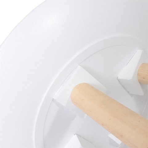 Zestaw 2 okrągłych stolików biały/naturalny