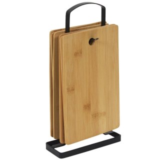 Zestaw 6 desek do krojenia bambusowych na stojaku