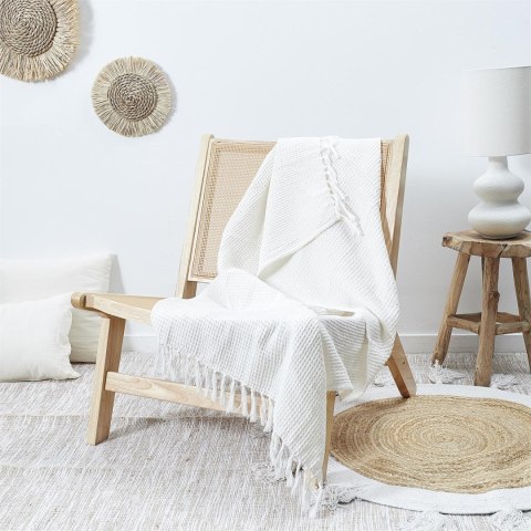 Koc/Pled Waffle biały