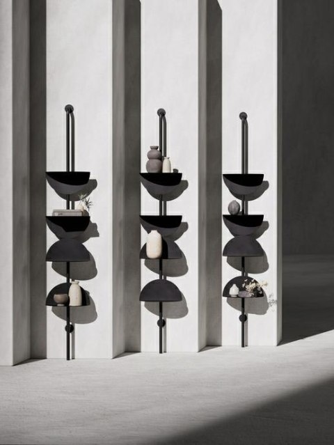 UMBRA regulowane półki ścienne SOLIS czarne