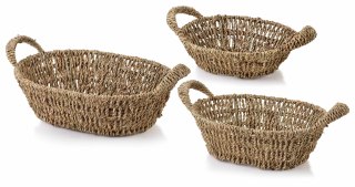 AMPARO KOMPLET 3 KOSZY Owalne30x23x9/27x20x8/24x17x7cm trawa