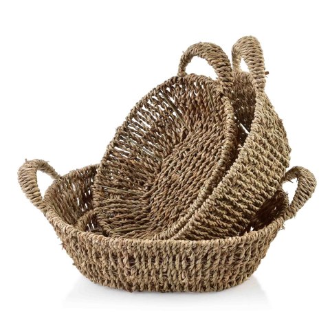 AMPARO KOMPLET 3 KOSZY Owalne30x23x9/27x20x8/24x17x7cm trawa