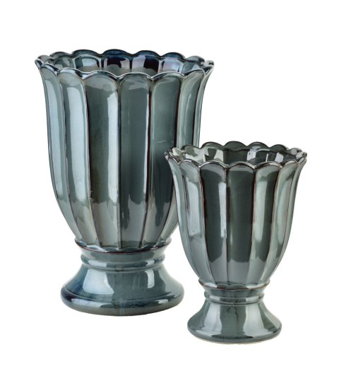 EVAM BLUE Wazon ceramiczny L 17x17x22cm