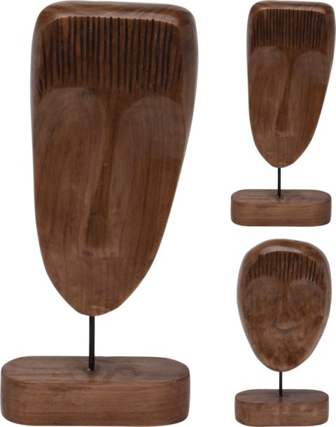 FIGURA TWARZ DREWNO 44CM NA PODSTAWIE