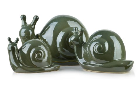 MAVE GREEN Figura ślimak ceramiczny 25x14,5x15cm