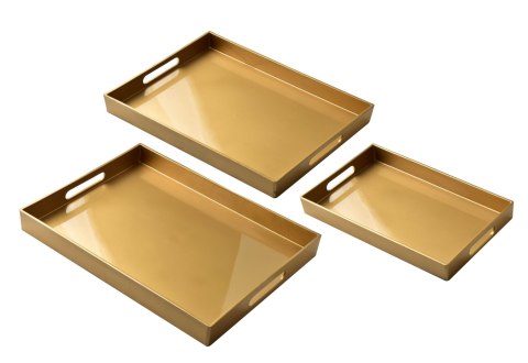 BLANCHE GOLD Komplet 3 Tac Dekoracyjnych40x30x4cm/35x25x3,5cm/30x20x3,5cm