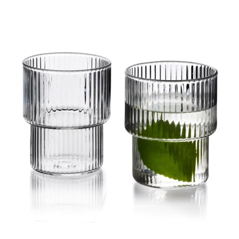 ELLA STRIPES Komplet 4 szklanek 320ml ze szkła borokrzemowego 8x7x9,7cm