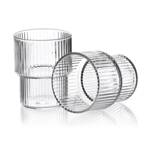 ELLA STRIPES Komplet 4 szklanek 320ml ze szkła borokrzemowego 8x7x9,7cm