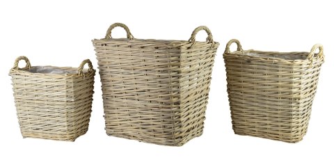 GUSTAV Komplet 3 osłonek wiklinowych56x42xh46/43x42xh40/32x23xh21cm