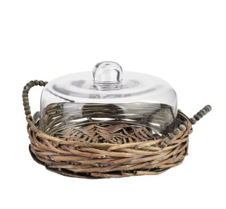 GUSTAV Taca ze szklaną pokrywą 23x23x15cm