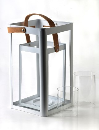 LOUIS Komplet 2 latarni biały metal