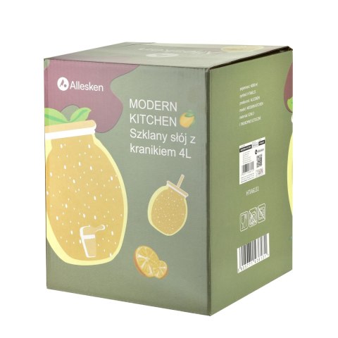 MODERN KITCHEN Szklany słój z kranikiem4L