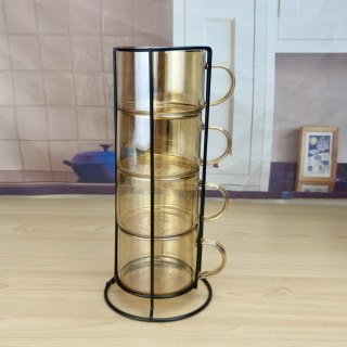 PETER HONEY Komplet 4 filiżanek na stojaku 350ml