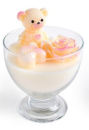 Świeca w pucharku MIŚ woskowa 11x14cmkremowa