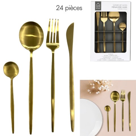 Zestaw sztućców Gilded złote na 6 osób
