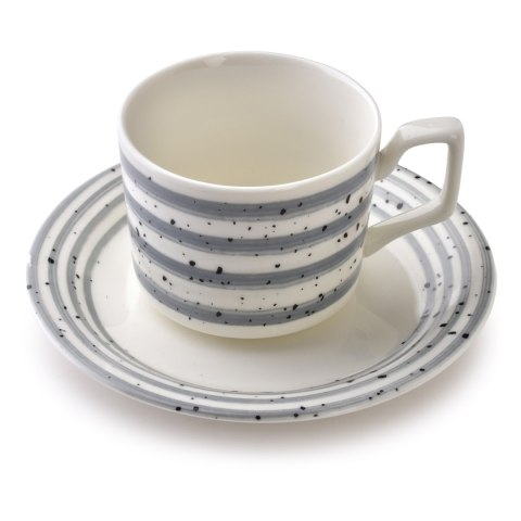 JOY Komplet 6 filiżanek ze spodkiemszare